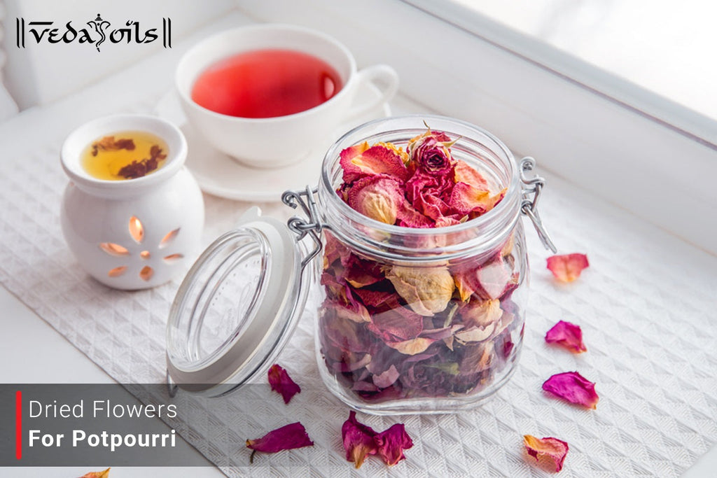 Nuanchu 8 Pack Rose Scented Potpourri Bowl Filler - Dried Flowers Home Fragrance Decor | Pink Natural Potpourri