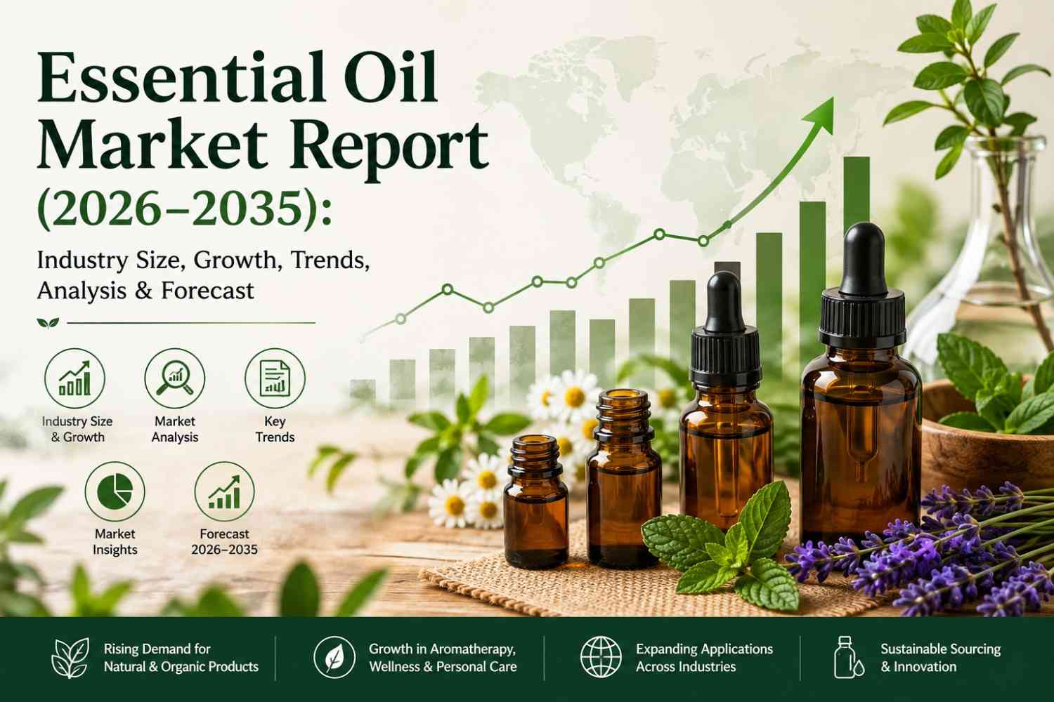 Essential Oil Market Report (2026–2035) Industry Size, Growth, Trends, Analysis & Forecast