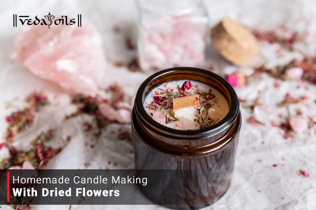 Homemade Candle Making With Dried Flowers Featured