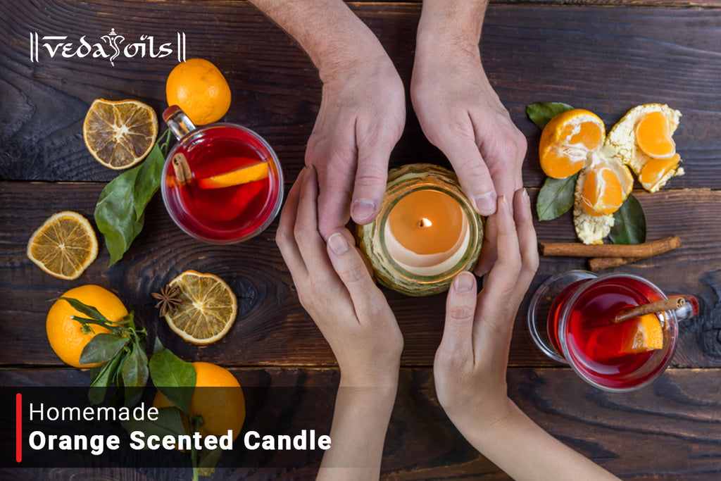 Orange Cangle Making How To Make Orange Scented Candle at Home β VedaOils