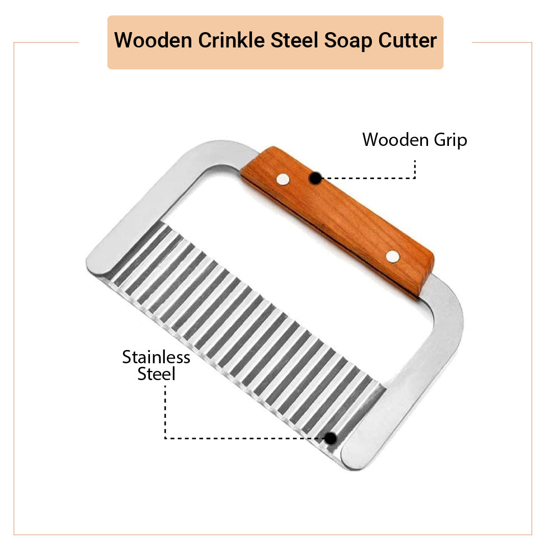 Wooden Soap Cutter Crinkle Steel