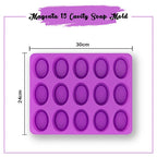 15 Cavity Oval Shape Mold Dimensions 