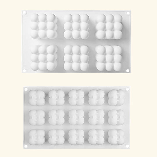 3D + 2D  Bubble Candle Silicone Mold Combo Pack