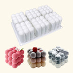 3D + 2D  Bubble Candle Silicone Mold Combo Pack Bulk
