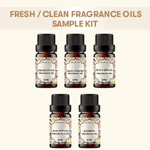 5 Fresh / Clean Fragrance Oils Sample Kit pack