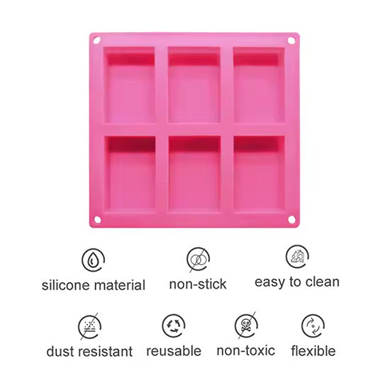 6 Cavity Rectangle Silicone Soap Mold Benefits