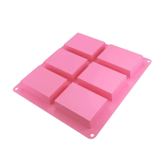 6 Cavity Rectangle Soap Shape Silicone Mold