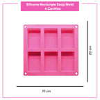 6 Cavity Rectangle Soap Shape Silicone Mold Dimension