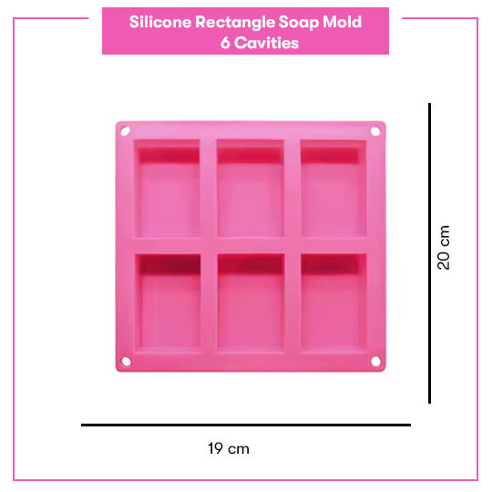 6 Cavity Rectangle soap mold Dimensions