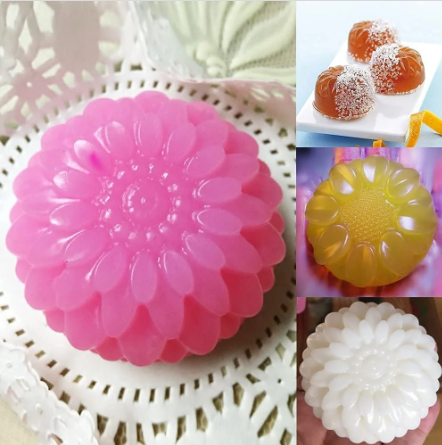 6 Cavity Round Flower Shaped Soap Mould Design