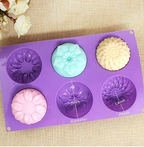 6 Cavity Round Flower Shaped Soap Mould wholesale