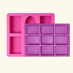 6 Flower Pattern Shape Rectangle Mold  + 9 Cavity Rectangle Soap Mold