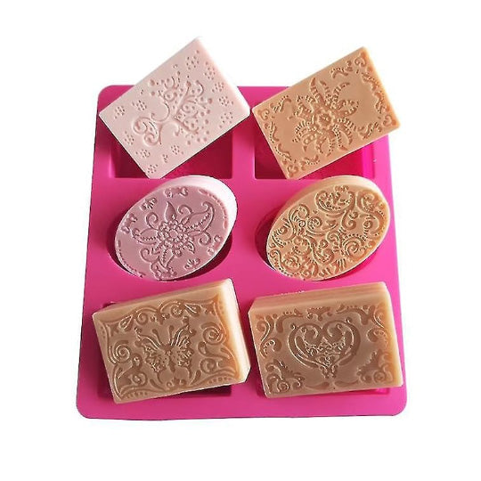 6 Round Flower Soap Mold