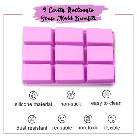 9 Cavity Rectangle Shape Soap Mold Benefits
