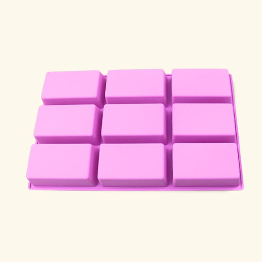 9 Cavity Rectangle Soap Shape Silicone Mold