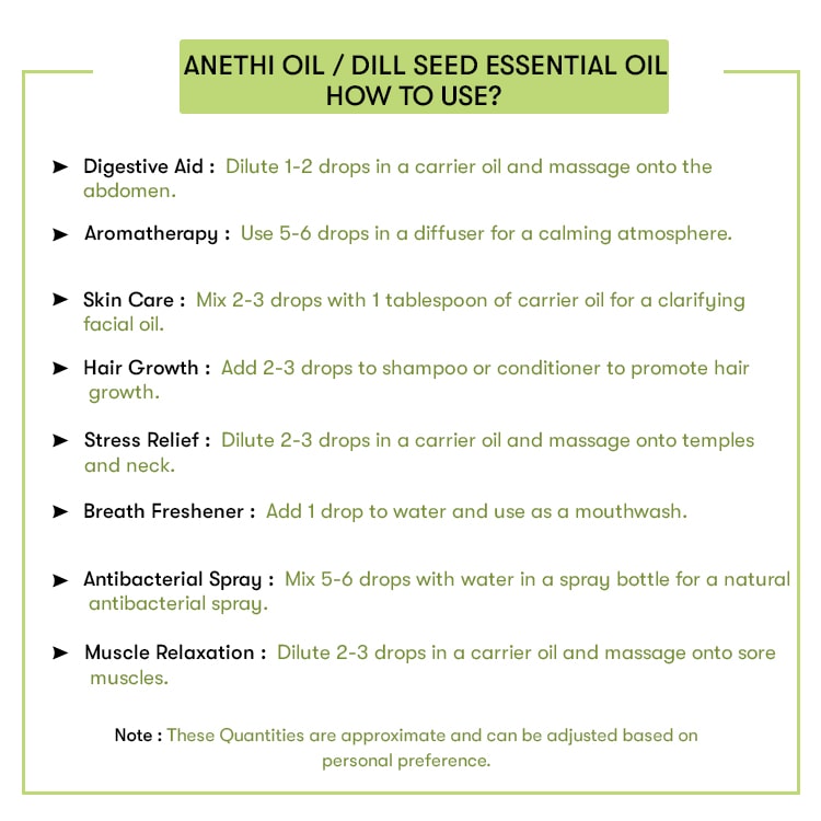 Anethi Oil / Dill Seed Essential Oil How to Use