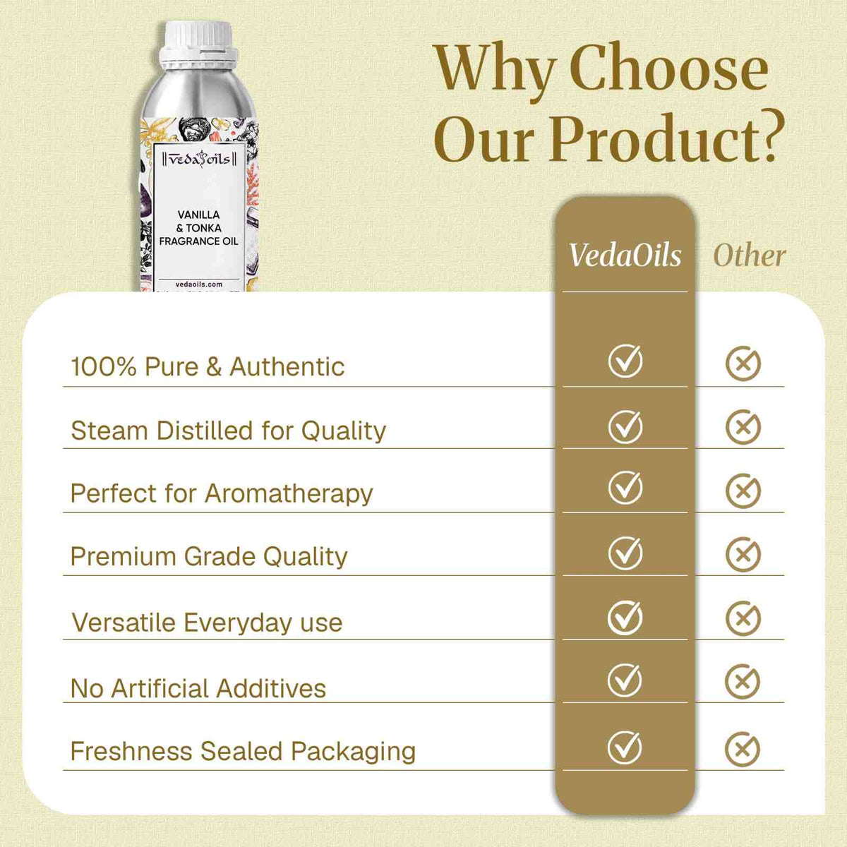 Why do you choose vedaoils Vanilla & Tonka Fragrance Oil 