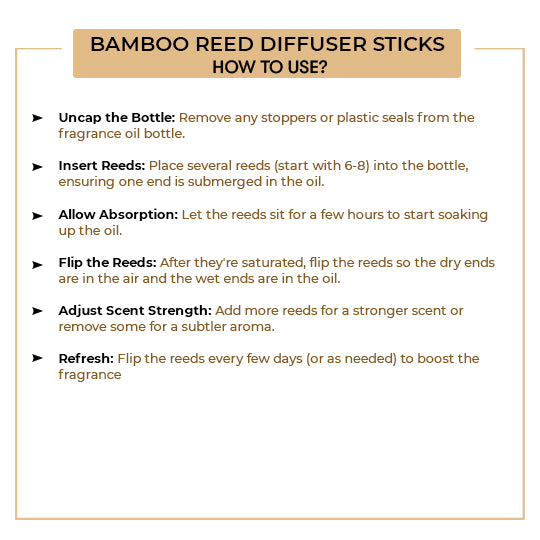 Instructions for using bamboo reed diffuser sticks 