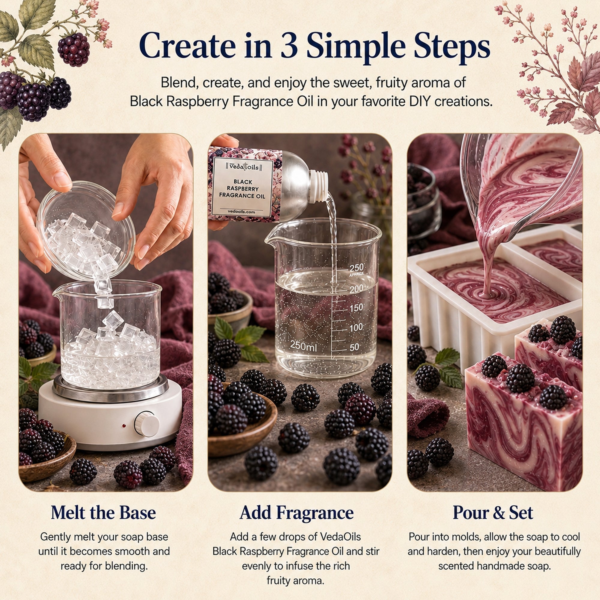 Black Raspberry Fragrance Oil Uses Steps