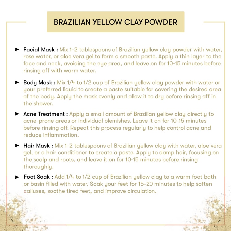 Brazilian Yellow Clay Powder Recipes