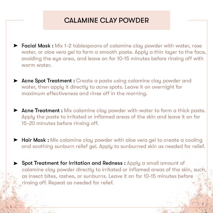 Calamine Clay Powder Recipes