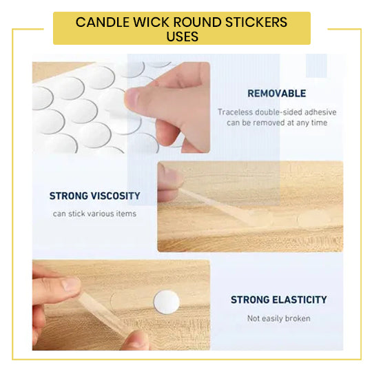 Candle Wick Round Stickers uses