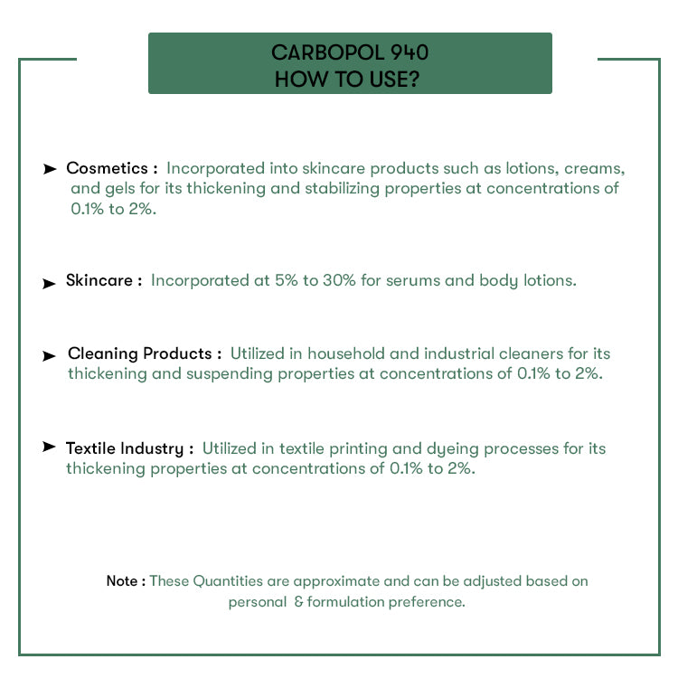 How to Use Carbopol 940 Powder