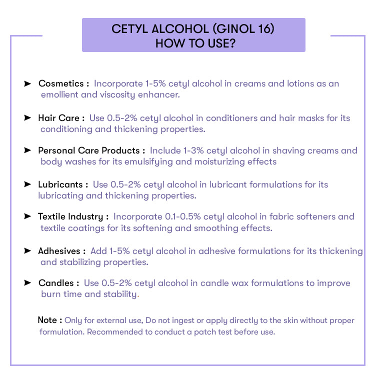 How to USe Cetyl Alcohol (Ginol 16)