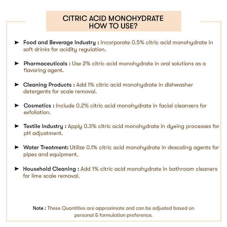 How to Use Citric Acid Monohydrate