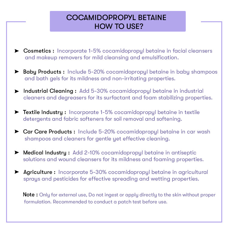 How to USe Cocamidopropyl Betaine (CAPB)