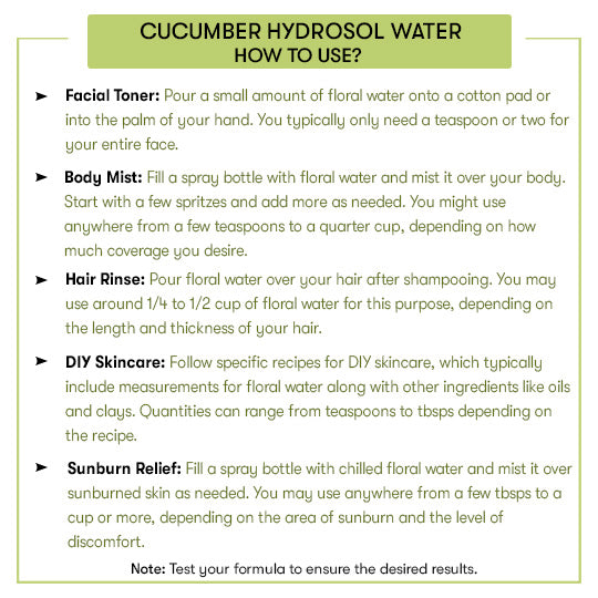 How to Use Cucumber hydrosol water