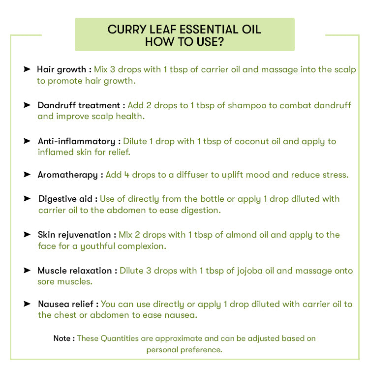 How to Use Curry Leaf Essential Oil