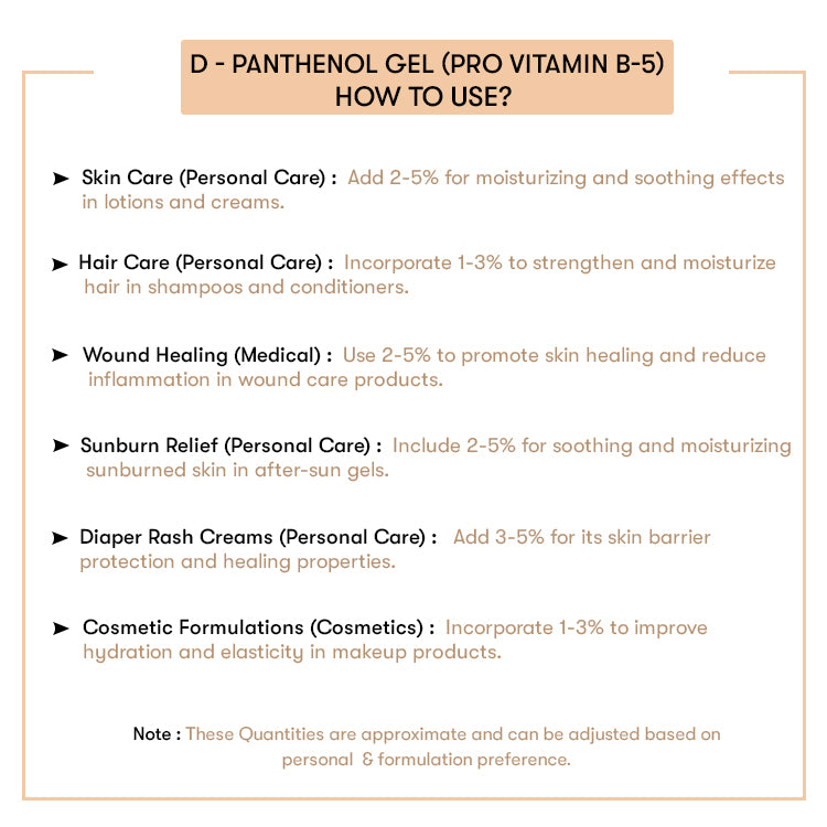 How to Use D - Panthenol Gel (Pro Vitamin B-5)