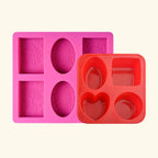 Flower Pattern Shape + 4 Cavity Shape Soap Mold