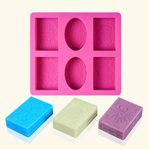Flower Pattern Shape Silicone Mold - 6 Cavities
