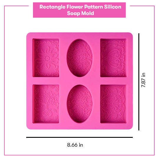 Flower Pattern Shape soap mold Dimension