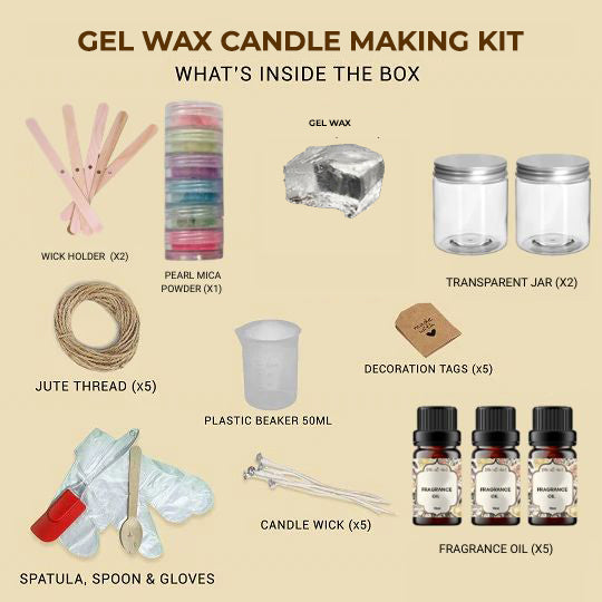 Gel Wax Candle Making Kit Ingredients