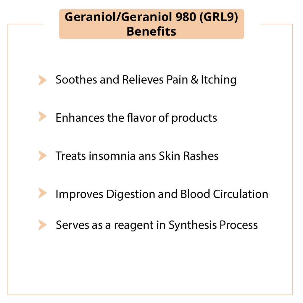 Geraniol/Geraniol 980 (GRL9) Benefits