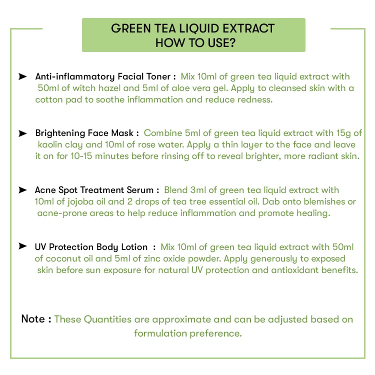 Buy Organic Green Tea Liquid Extract Online | Bulk Manufacturer Of ...