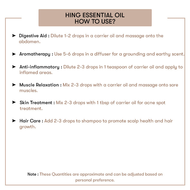 how to use Hing Essential Oil
