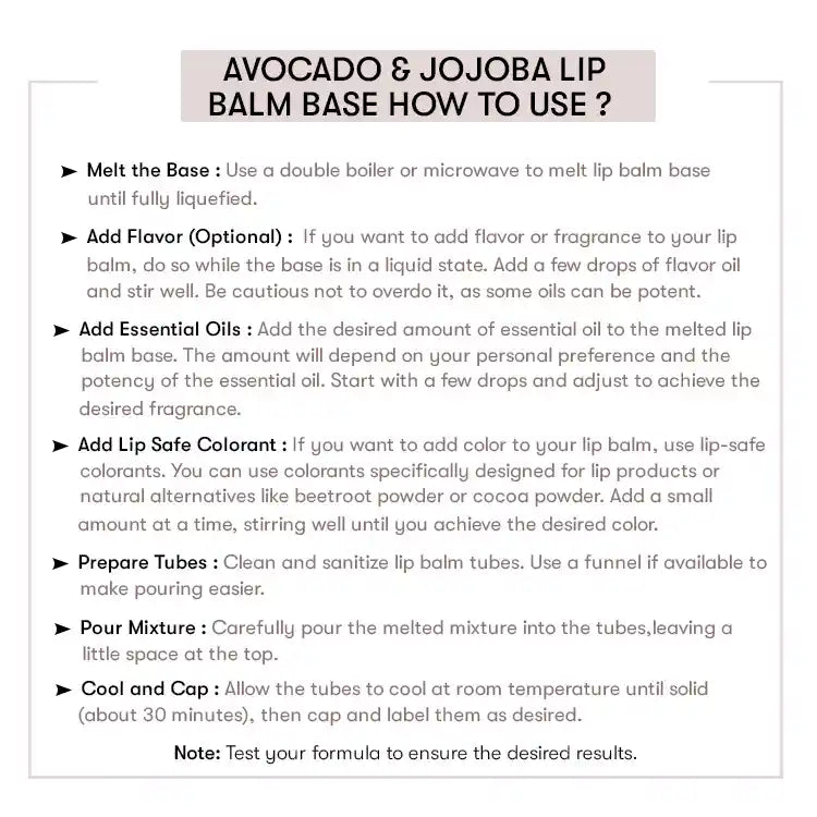 How to Use Avocado & Jojoba Lip Balm Base