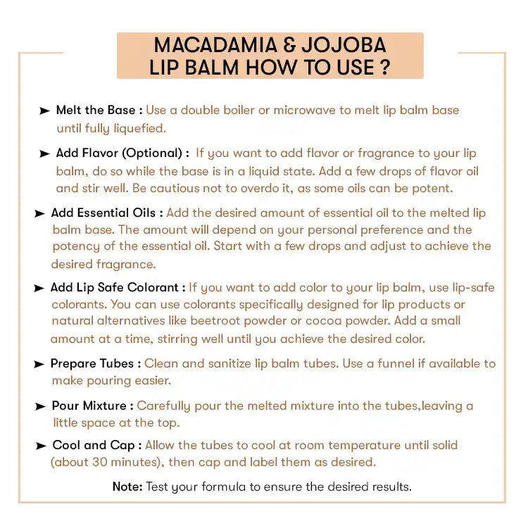 How to Use Macadamia & Jojoba Lip Balm Base 