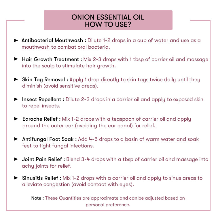 How To Use Onion Essential Oil