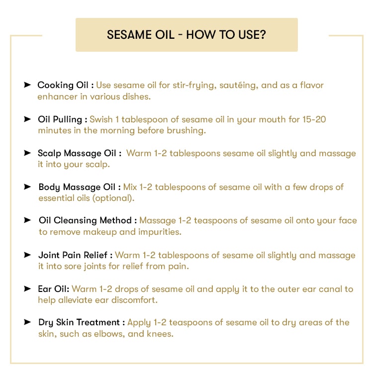How To Use Sesame Oil