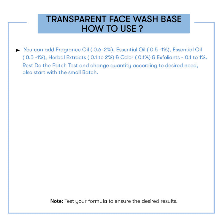 How To Use Transparent Face Wash Base
