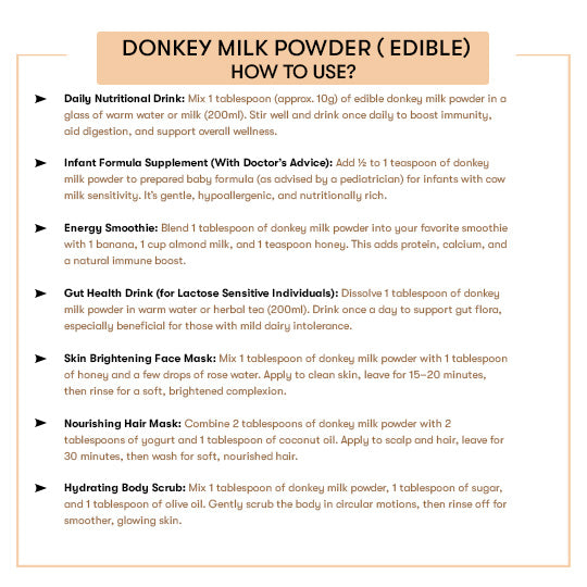 How to Use Donkey Milk Powder ( Edible) 