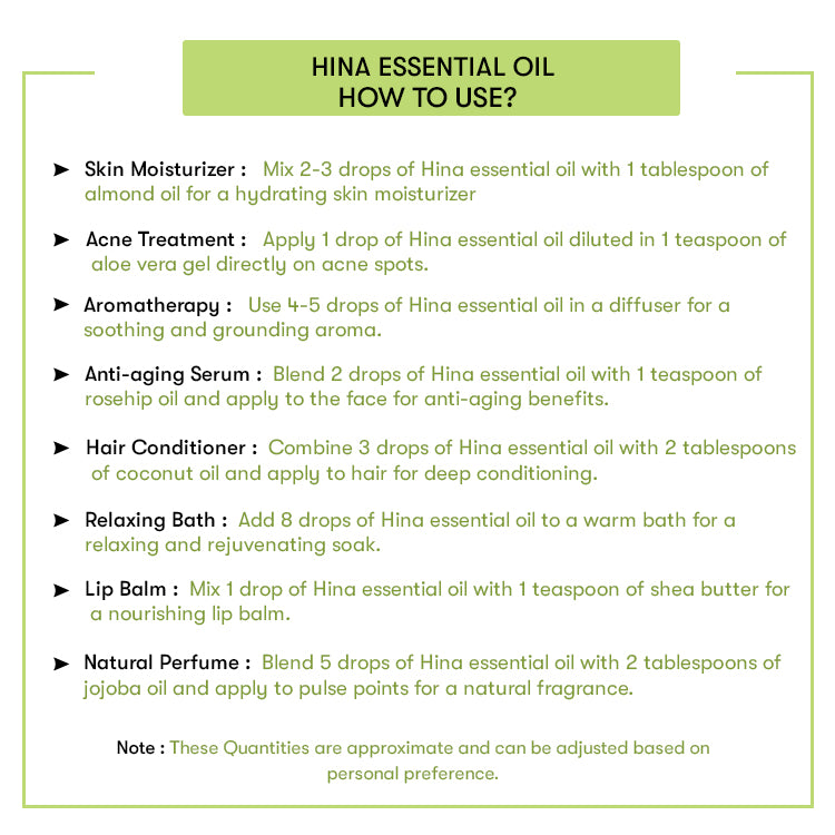 How to Use Hina Essential Oil