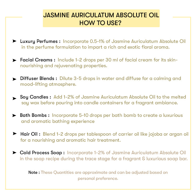 How to Use Jasmine Auriculatum Absolute Oil