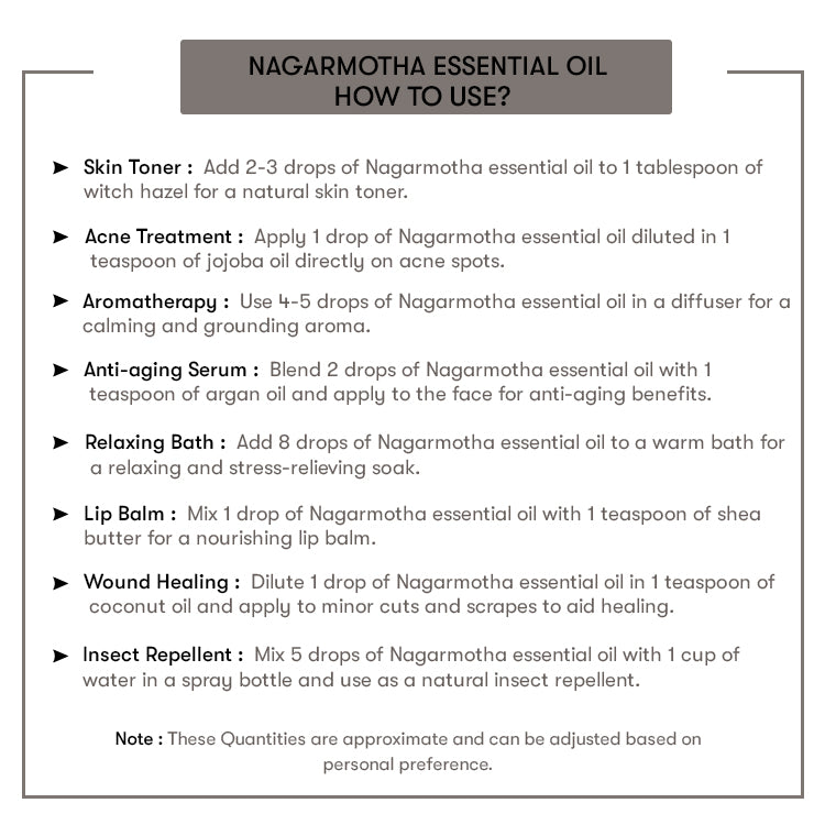 How to Use Nagarmotha Essential Oil