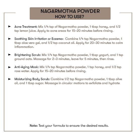 How to Use Nagarmotha Powder
